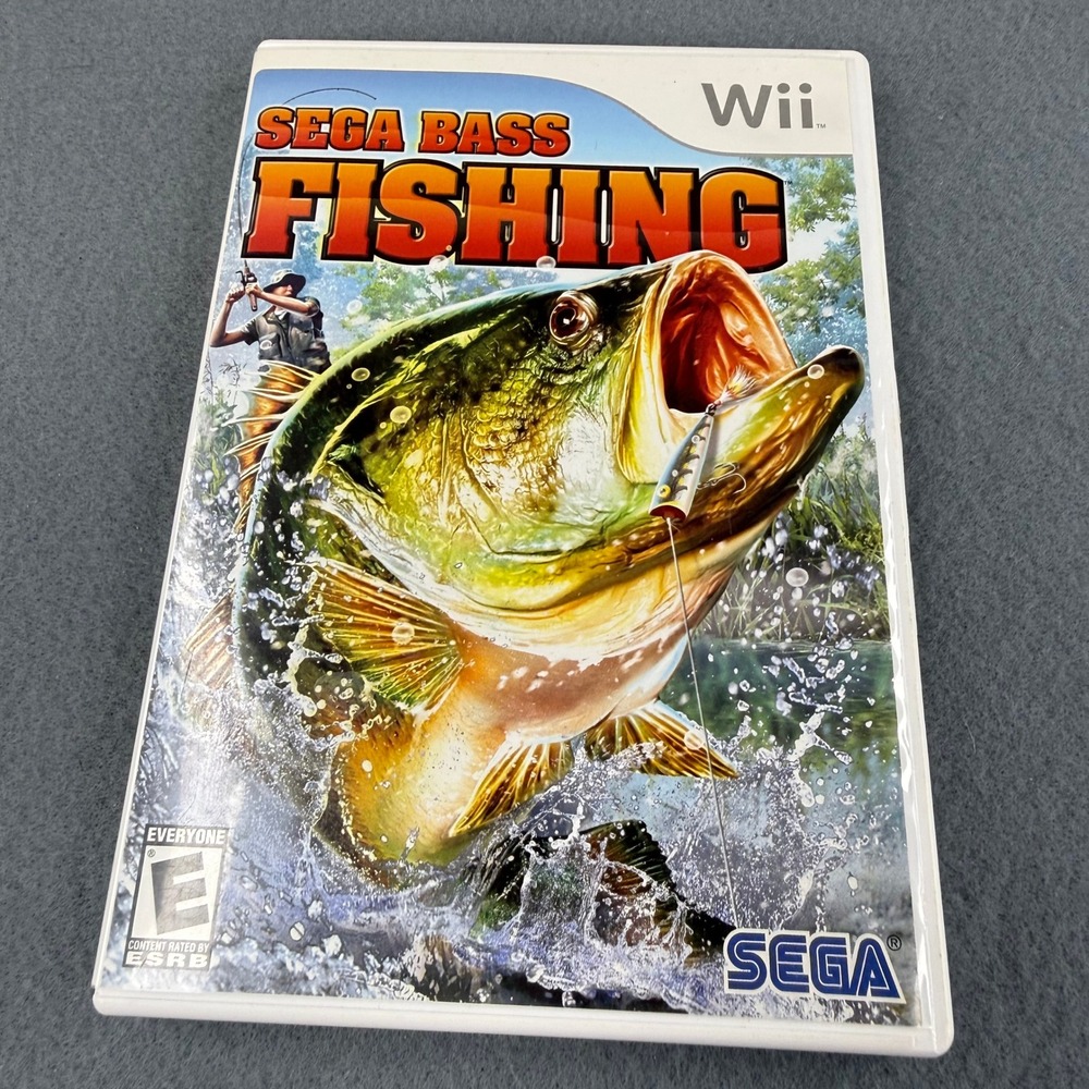 Sega Bass Fishing Video Game‎ Nintendo Wii White Case Sports Arcade RVL-RBTE-USA